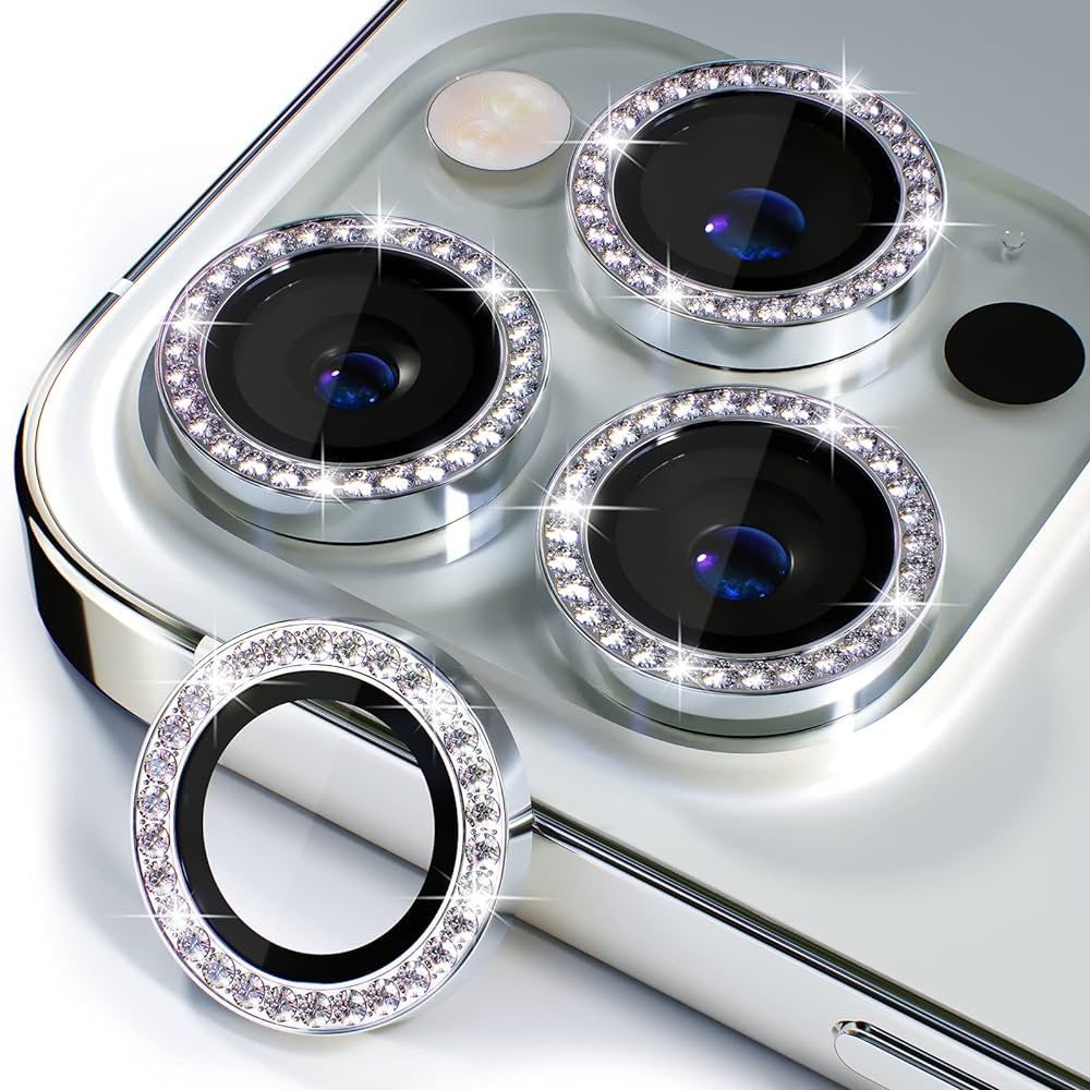 iPhone camera lens protector inlaid with stones image 0