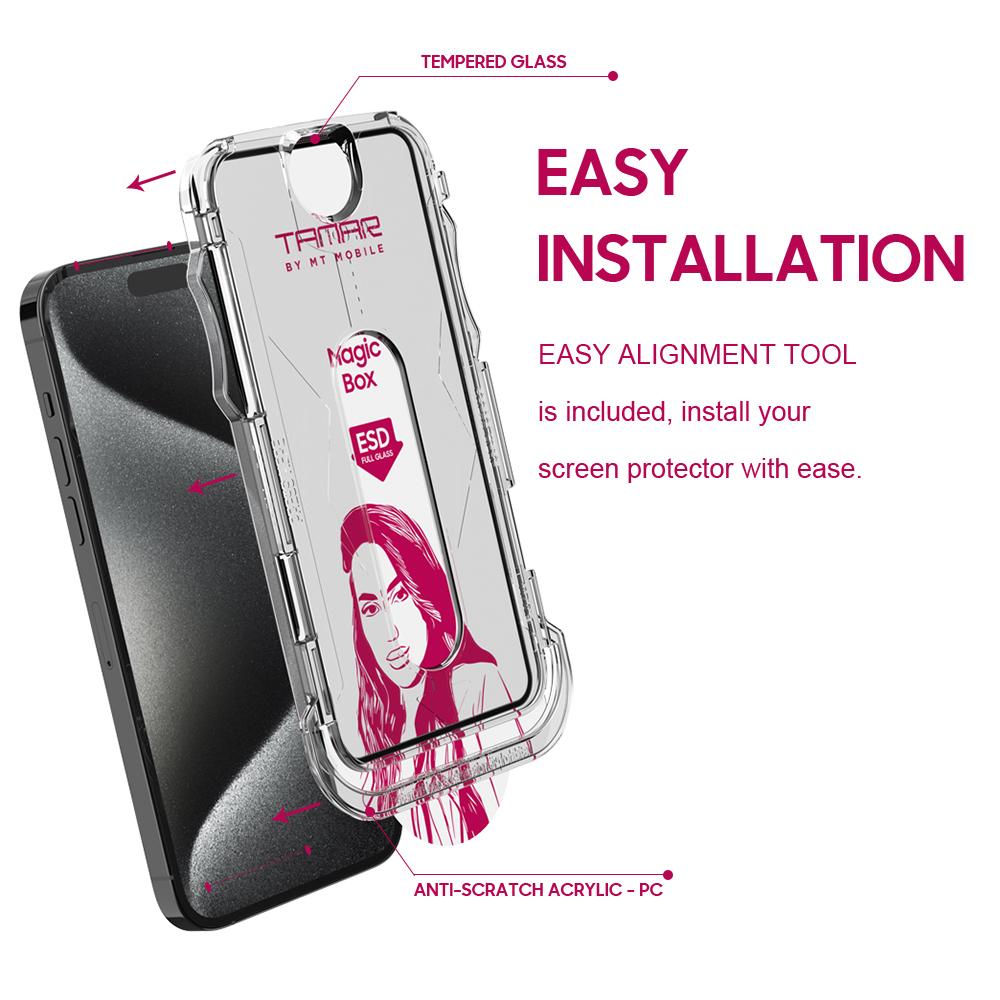 100% Full 2.5D iPhone Glass Screen Protector + Box D+ Tools